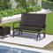 Costway 2-Person Outdoor Swing Glider Bench with Quick Dry Foam Seat & Heavy-Duty Metal Gliding Arms All Weather